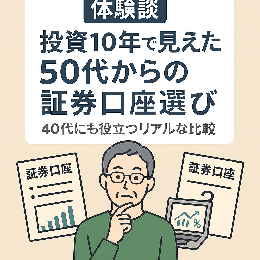 【体験談】投資10年で見えた50代からの証券口座選び｜40代にも役立つリアルな比較