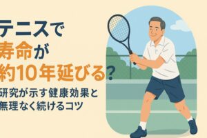 テニスで寿命＋10年？研究が示す健康効果と無理なく続ける方法｜50代からでも始められる生涯スポーツ