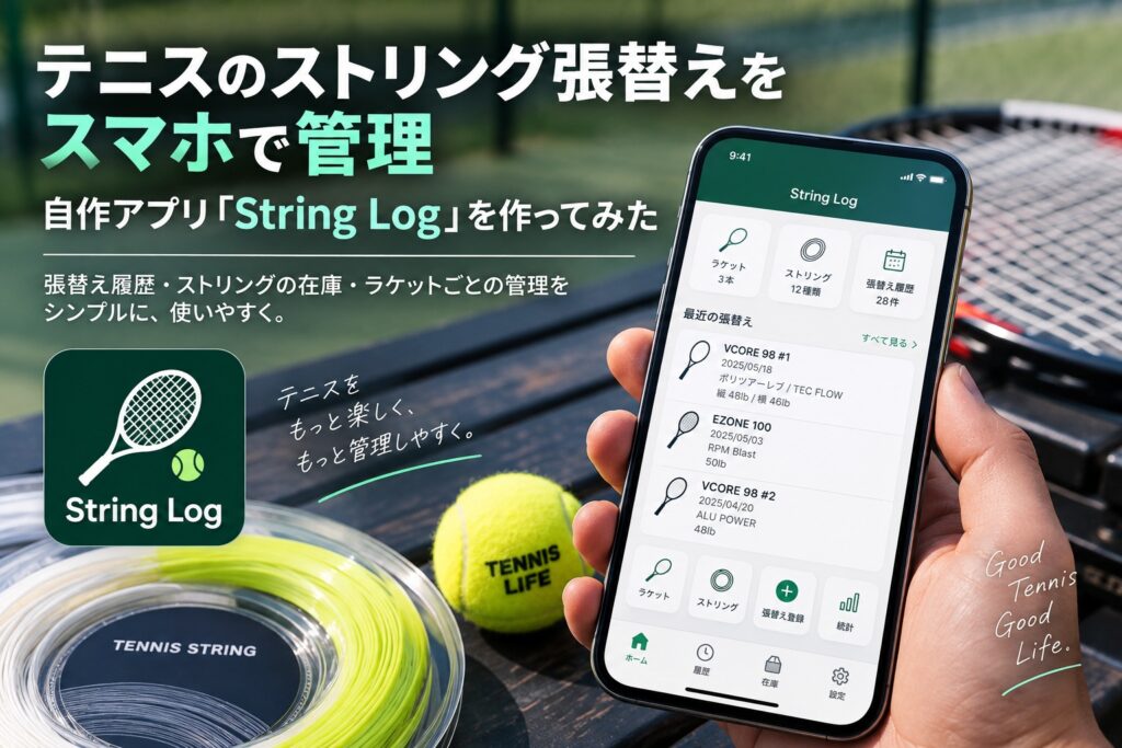 テニスのストリング張替えをスマホで管理｜自作アプリ「String Log」を作ってみた
